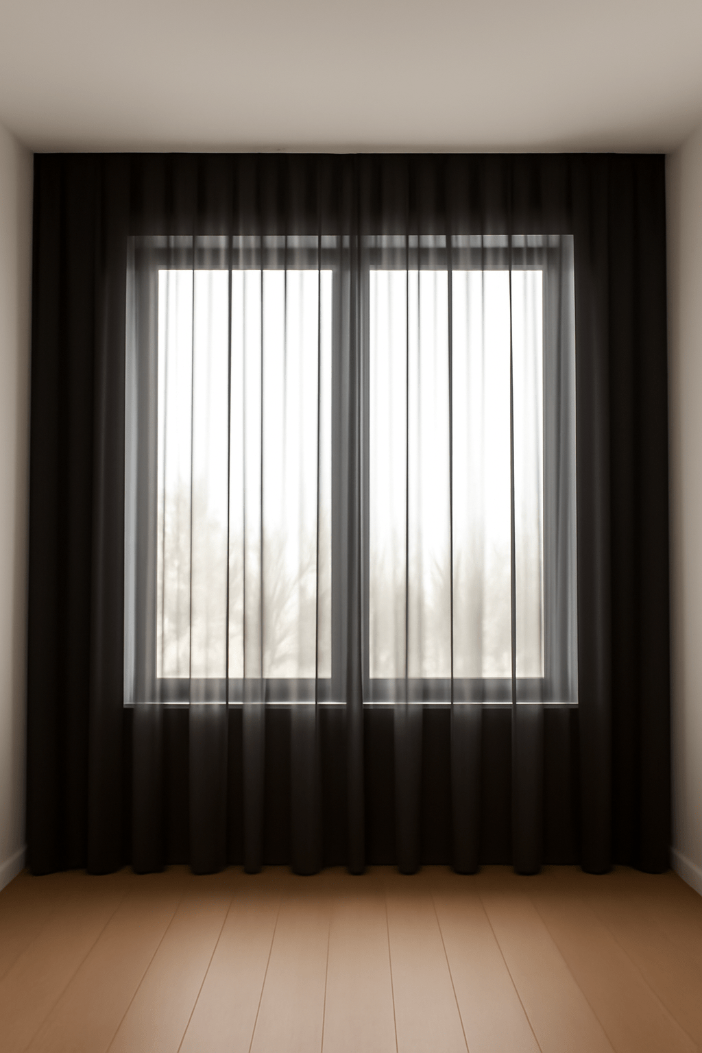 Vitrage Basic Voile Zwart